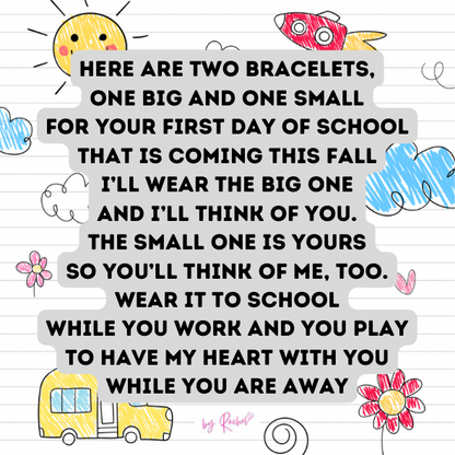 Back to School Matching Bracelet sets with Poems